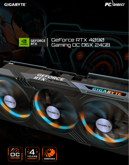 GIGABYTE 지포스 RTX 4090 Gaming OC D6X 24GB 피씨디렉트