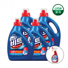 비트 딥클린 액체 세탁세제 3L X 4개 + 찌든때제거 500ml 1개